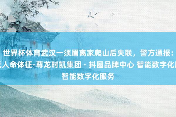 世界杯体育武汉一须眉离家爬山后失联，警方通报：已无人命体征-尊龙时凯集团 · 抖圈品牌中心 智能数字化服务
