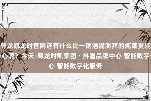尊龙凯龙时官网还有什么比一锅汹涌澎拜的炖菜更能慰藉身心呢？今天-尊龙时凯集团 · 抖圈品牌中心 智能数字化服务