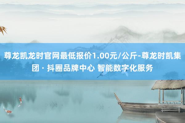 尊龙凯龙时官网最低报价1.00元/公斤-尊龙时凯集团 · 抖圈品牌中心 智能数字化服务