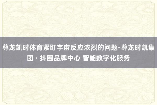 尊龙凯时体育紧盯宇宙反应浓烈的问题-尊龙时凯集团 · 抖圈品牌中心 智能数字化服务