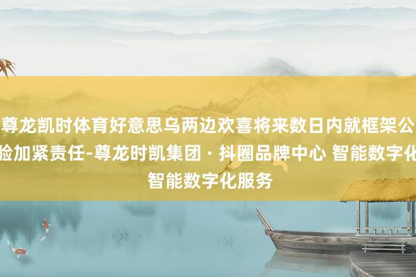尊龙凯时体育好意思乌两边欢喜将来数日内就框架公约实验加紧责任-尊龙时凯集团 · 抖圈品牌中心 智能数字化服务